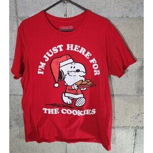 Peanuts Snoopy Crew-Neck Graphic T-Shirt Size L